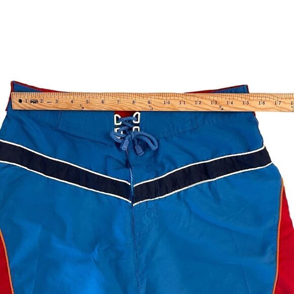 Quiksilver Mens Supreme Board Shorts Blue Red Polyester Size 32 - Picture 4 of 7